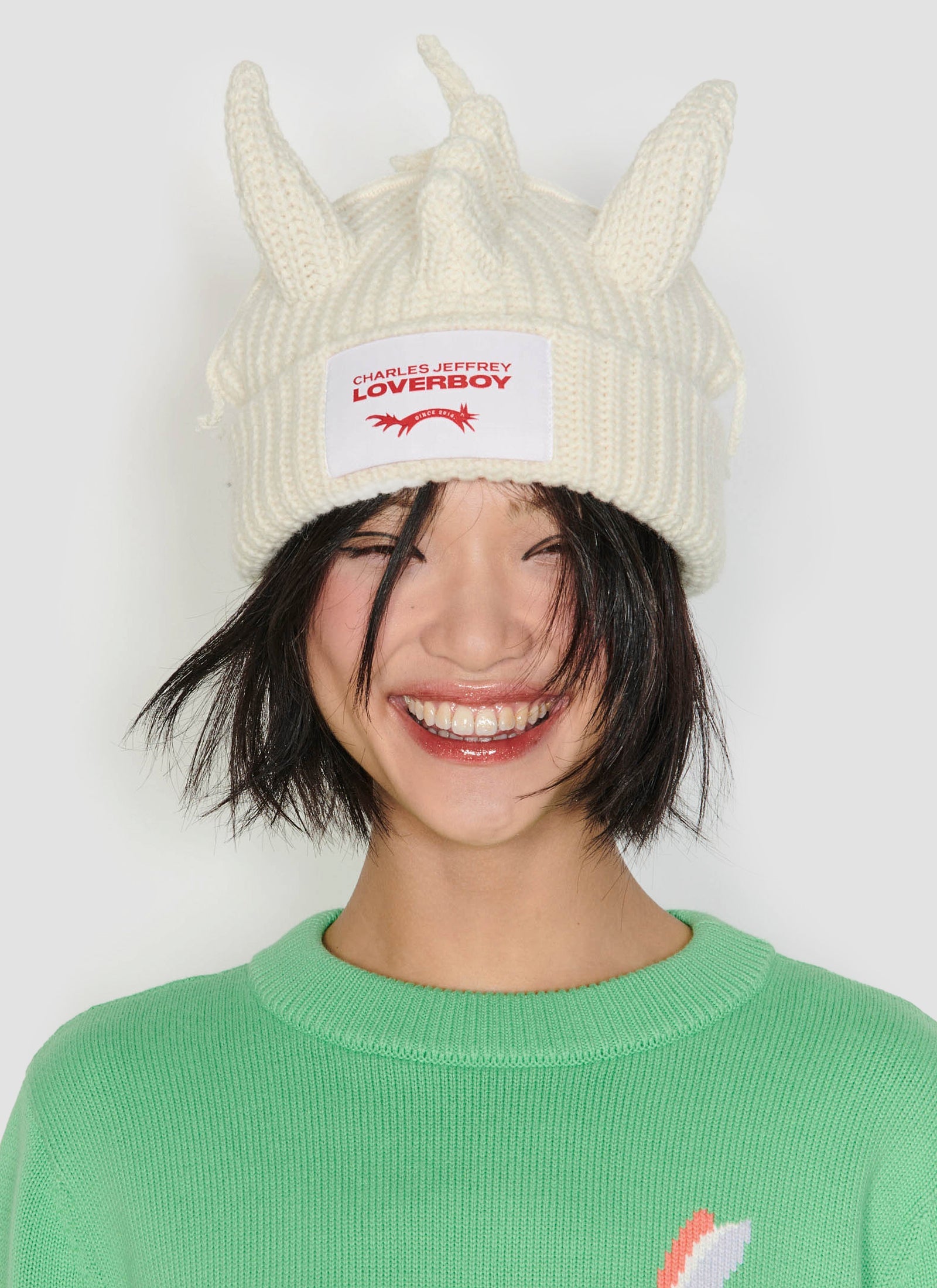 帽子 LOVERBOY CHUNKY DRAGON BEANIE Charles Jeffrey LOVERBOY Black Chunky Dragon Beanie Charles