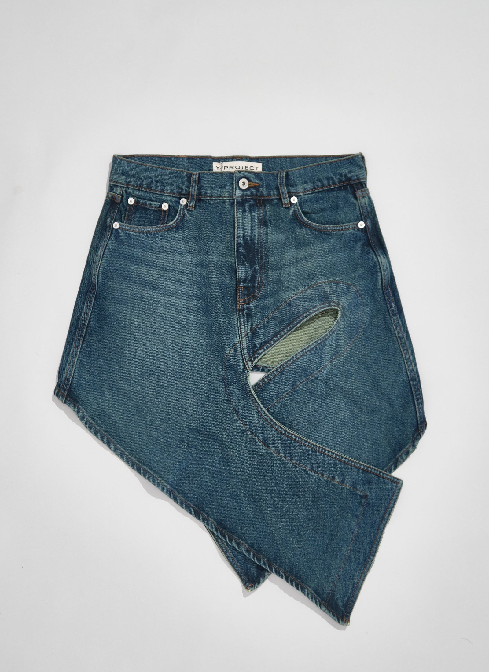 Evergreen cut out denim mini skirt – HITCHHIKER