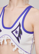 Distressed rib patch tank top