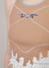 Distressed graphic tank top