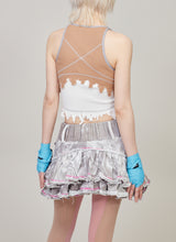 Distressed graphic tank top