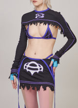 Distressed rib pullover shrug