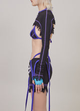 Distressed rib pullover shrug