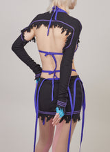 Distressed rib pullover shrug