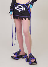 Distressed rib patch self-tie dress/top