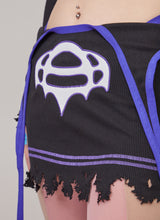 Distressed rib patch self-tie dress/top