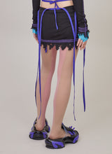 Distressed rib patch self-tie dress/top