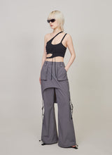 Drawstring parachute cargo pants