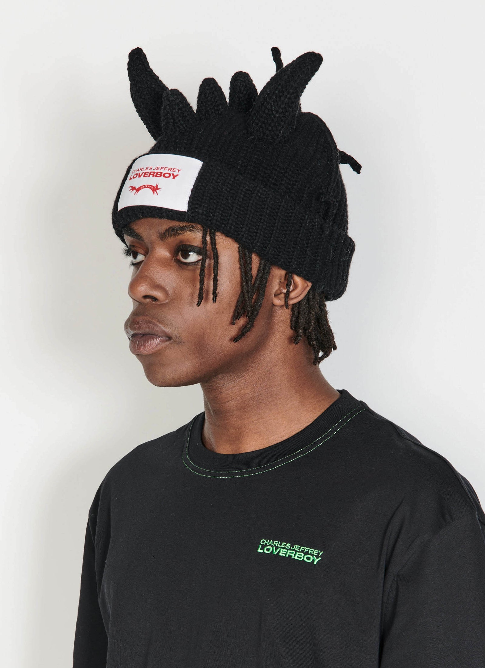 帽子 LOVERBOY CHUNKY DRAGON BEANIE Buy Charles Jeffrey Loverboy Chunky Dragon Beanie 'Black