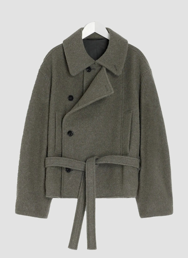 Short Asymmetrical Bathrobe Coat
