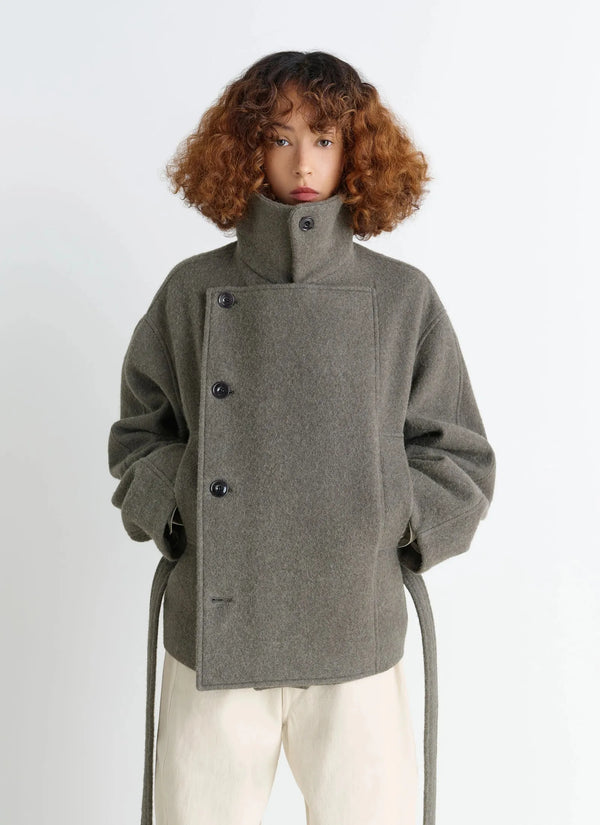 Short Asymmetrical Bathrobe Coat