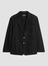 Single breasted tailored jacket in denim