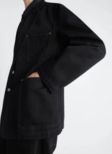 Single breasted tailored jacket in denim