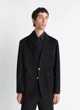 Single breasted tailored jacket in denim