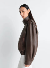 Soft leather blouson in leather