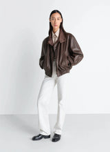 Soft leather blouson in leather