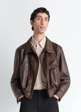 Soft leather blouson in leather