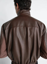 Soft leather blouson in leather