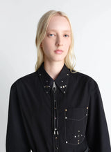 Snake bolo tie necklace in leather