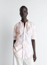 Short sleeve shirt with foulard in viscose cotton