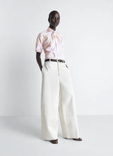 Short sleeve shirt with foulard in viscose cotton