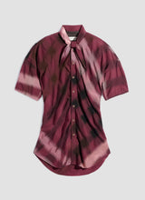 Short sleeve shirt with foulard in viscose cotton