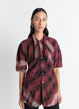 Short sleeve shirt with foulard in viscose cotton