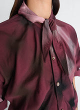 Short sleeve shirt with foulard in viscose cotton