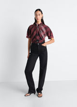 Short sleeve shirt with foulard in viscose cotton