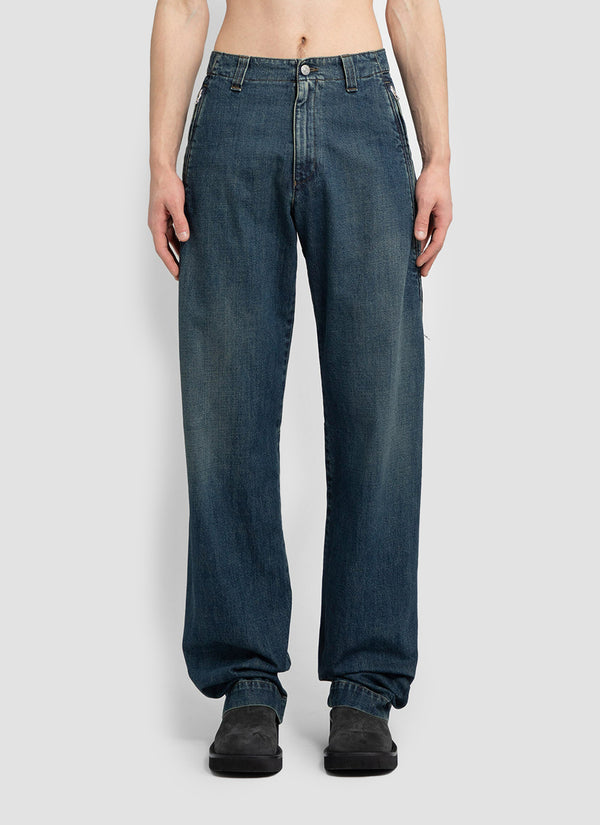 Straight Leg Denim Trousers