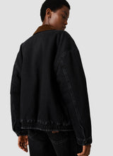 Black denim blouson jacket