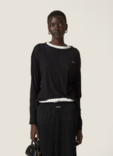 Long-sleeved ribbed jersey T-shirt