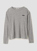 Long-sleeved ribbed jersey T-shirt