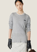 Long-sleeved ribbed jersey T-shirt