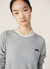 Long-sleeved ribbed jersey T-shirt