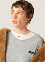 Long-sleeved ribbed jersey T-shirt