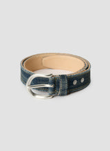 Fringed denim belt