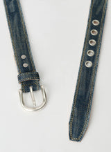 Fringed denim belt