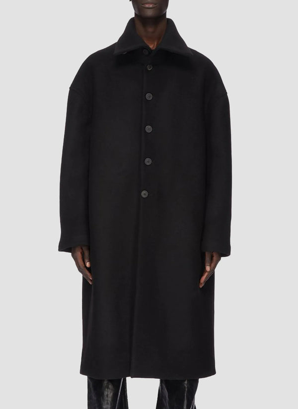 Dracucollar Coat In Black Melton