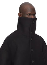 Dracucollar Coat In Black Melton