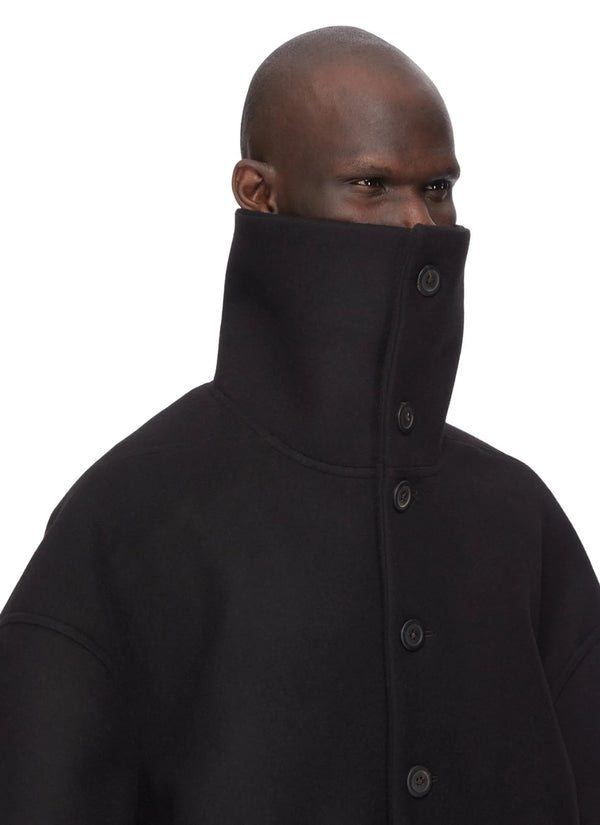 Dracucollar Coat In Black Melton