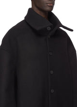Dracucollar Coat In Black Melton