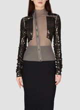 Sequin-embellished zip-up jacket