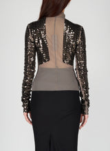 Sequin-embellished zip-up jacket