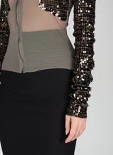 Sequin-embellished zip-up jacket