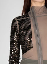 Sequin-embellished zip-up jacket