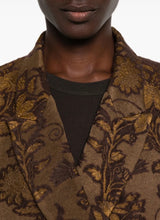 Floral-jacquard double-breasted jacket
