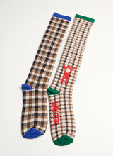 A-symmetric Check Socks