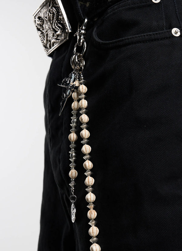 Beaded Rose Cross Pants Chain