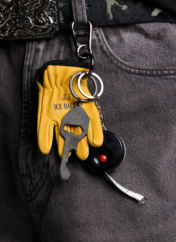 Glove Keychain with Tape Measure